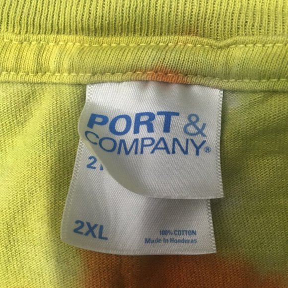 #HH Port & Company Peach Love & Cure Dream Love Tie Dye Multicolor T Shirt 2XL - Picture 2 of 8